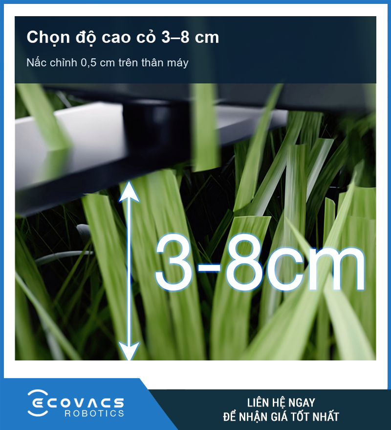 Dải chiều cao cắt 3 đến 8 cm của GOAT O800 RTK