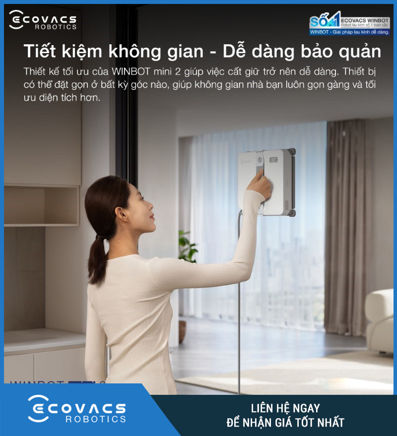Ecovacs Winbot Mini 2 - Robot Lau Kính Thông Minh