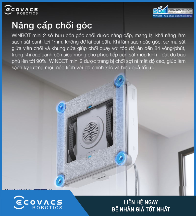 Ecovacs Winbot Mini 2 - Robot Lau Kính Thông Minh