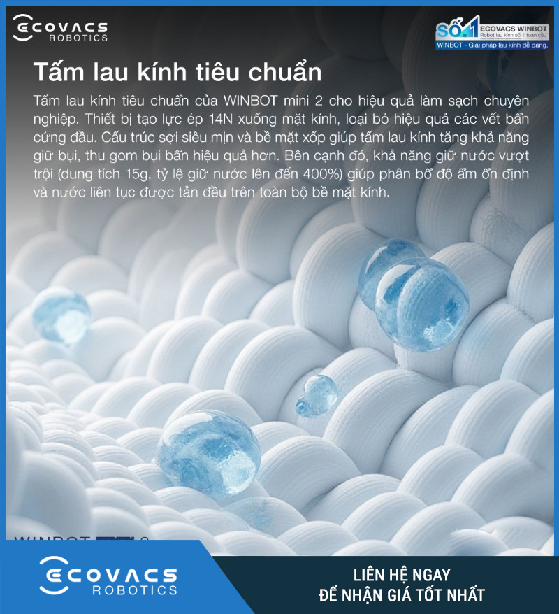 Ecovacs Winbot Mini 2 - Robot Lau Kính Thông Minh