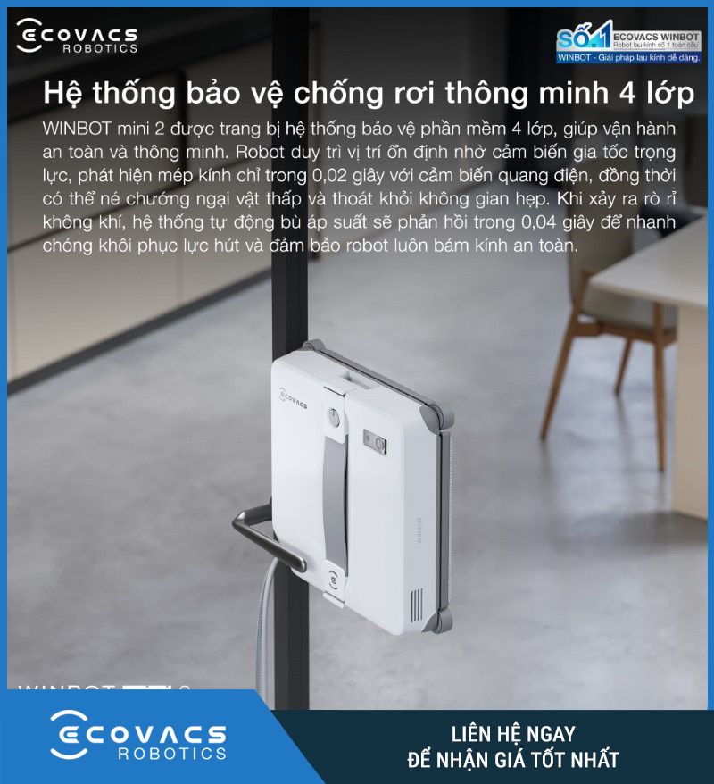 Ecovacs Winbot Mini 2 - Robot Lau Kính Thông Minh