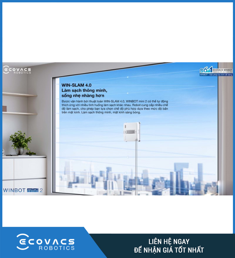 Ecovacs Winbot Mini 2 - Robot Lau Kính Thông Minh