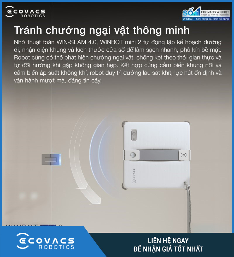 Ecovacs Winbot Mini 2 - Robot Lau Kính Thông Minh