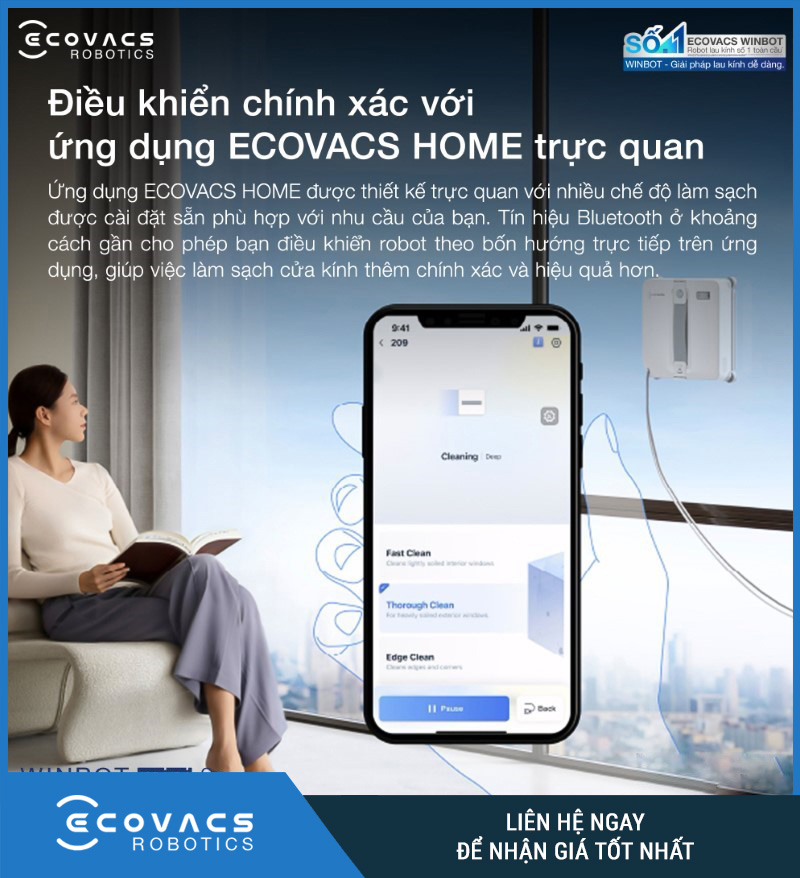 Ecovacs Winbot Mini 2 - Robot Lau Kính Thông Minh