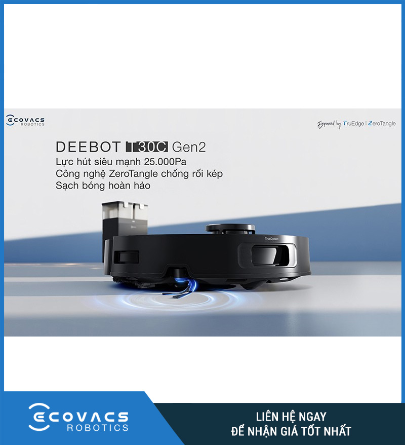 Ecovacs Deebot T30C Gen 2 Trắng/Đen - Robot hút bụi lau nhà