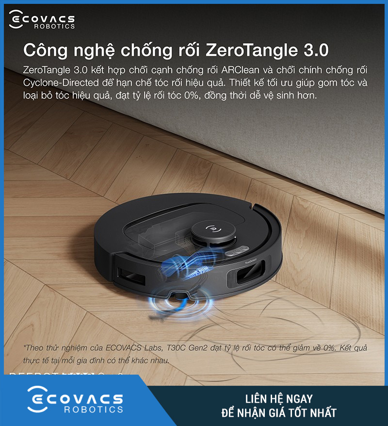 Ecovacs Deebot T30C Gen 2 Trắng/Đen - Robot hút bụi lau nhà