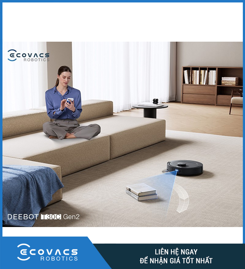 Ecovacs Deebot T30C Gen 2 Trắng/Đen - Robot hút bụi lau nhà