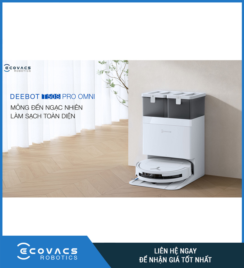 Ecovacs T50S Pro Omni Trắng/Đen - Robot hút bụi lau nhà