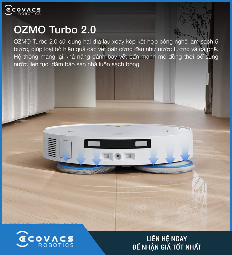 Ecovacs T50S Pro Omni Trắng/Đen - Robot hút bụi lau nhà