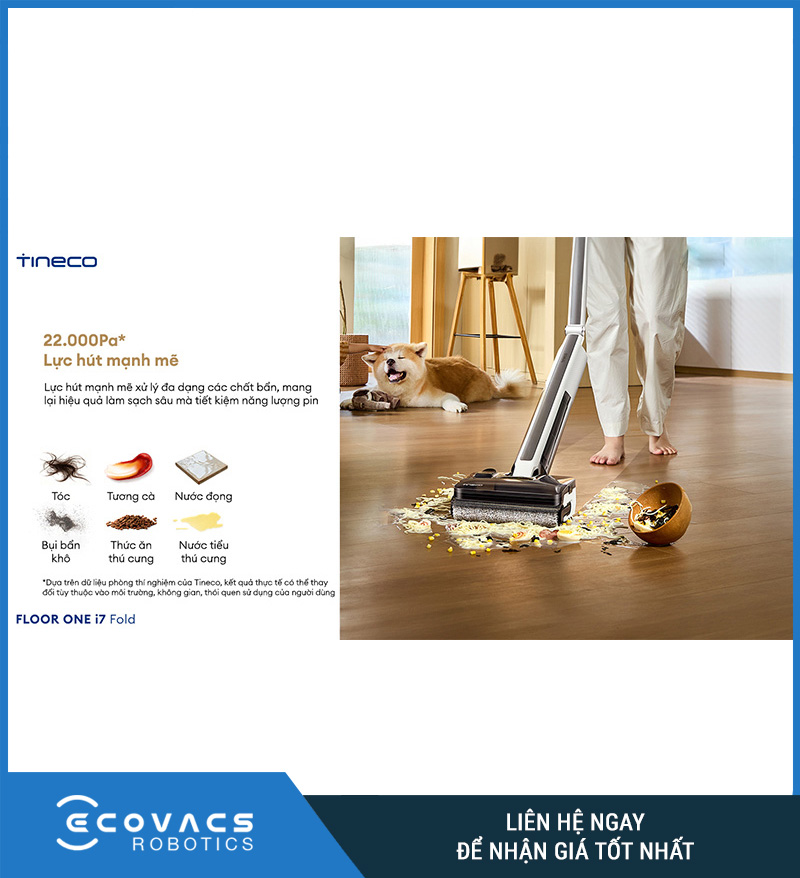 Tineco Floor One i7 Fold - Máy hút bụi lau sàn khô ướt