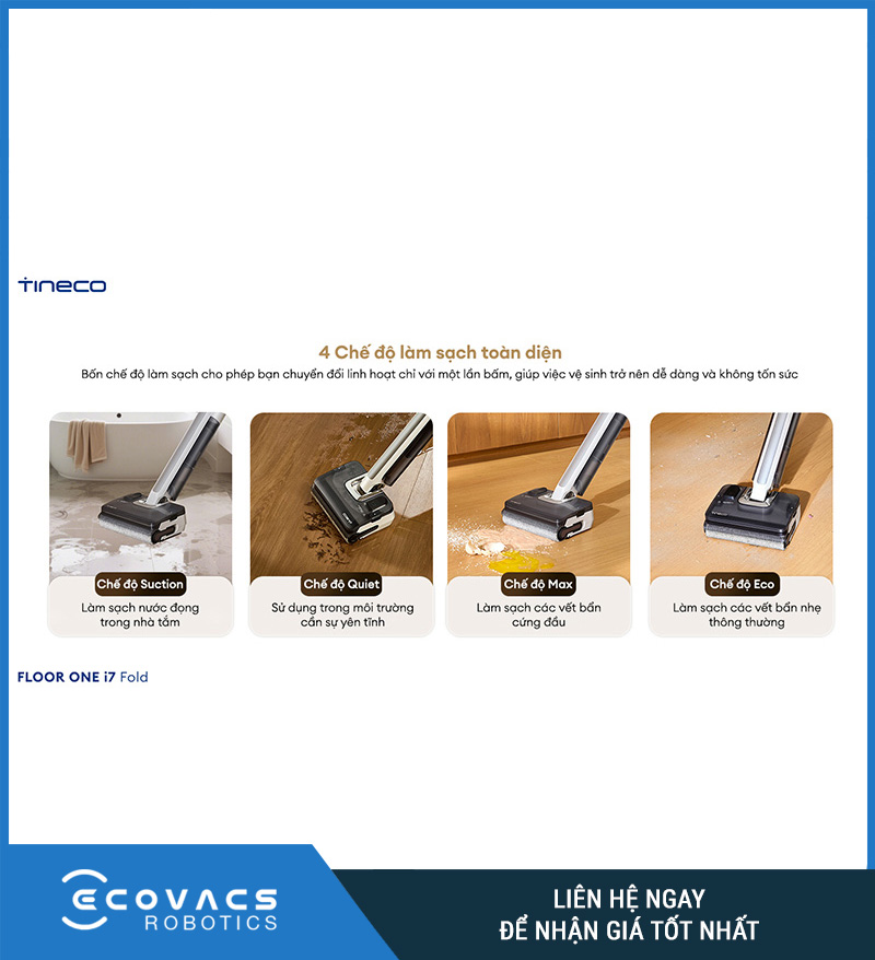 Tineco Floor One i7 Fold - Máy hút bụi lau sàn khô ướt