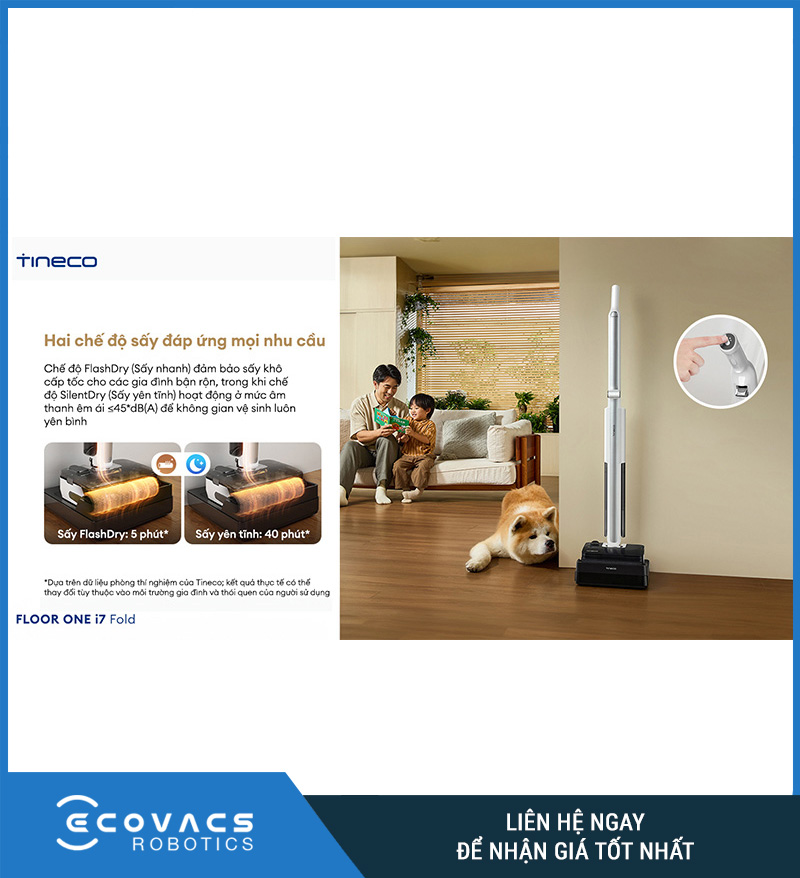 Tineco Floor One i7 Fold - Máy hút bụi lau sàn khô ướt