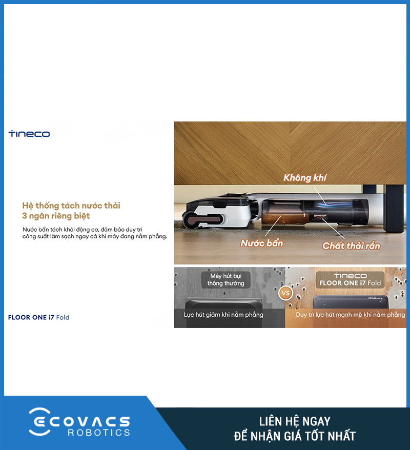 Tineco Floor One i7 Fold - Máy hút bụi lau sàn khô ướt