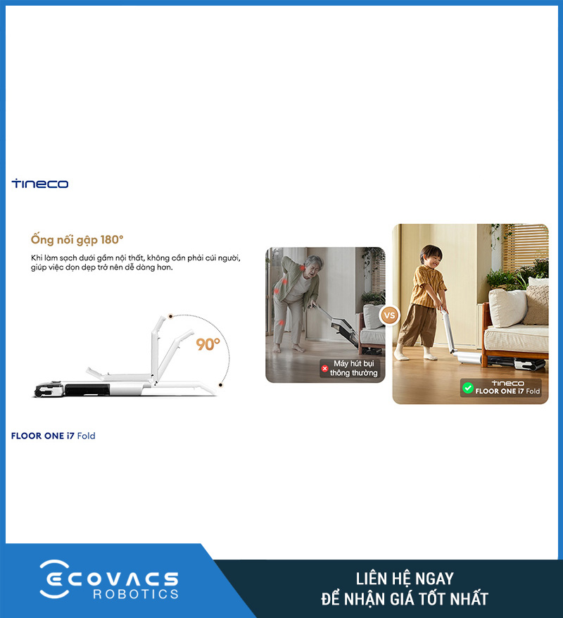 Tineco Floor One i7 Fold - Máy hút bụi lau sàn khô ướt