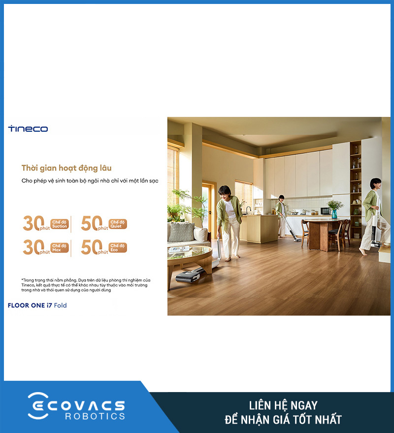 Tineco Floor One i7 Fold - Máy hút bụi lau sàn khô ướt