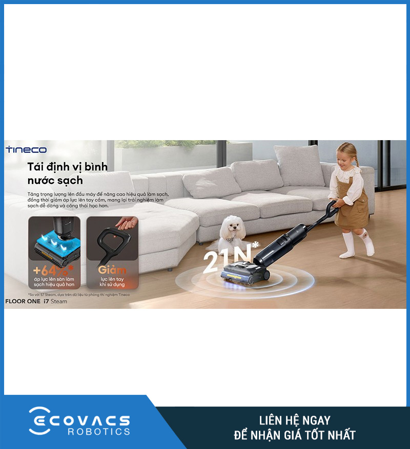 Tineco Floor One i7 Steam - Máy hút bụi lau sàn khô ướt