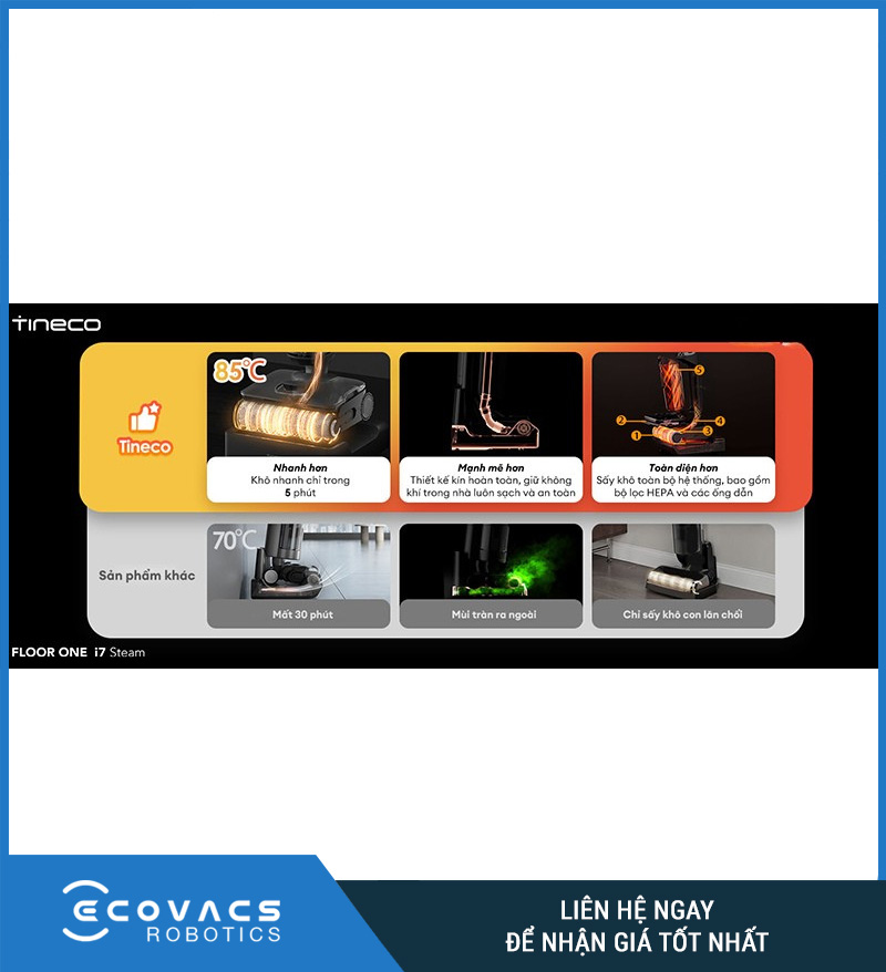 Tineco Floor One i7 Steam - Máy hút bụi lau sàn khô ướt