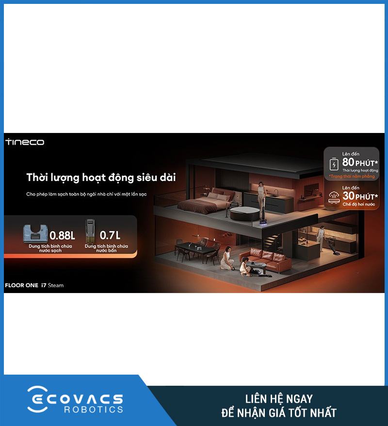 Tineco Floor One i7 Steam - Máy hút bụi lau sàn khô ướt