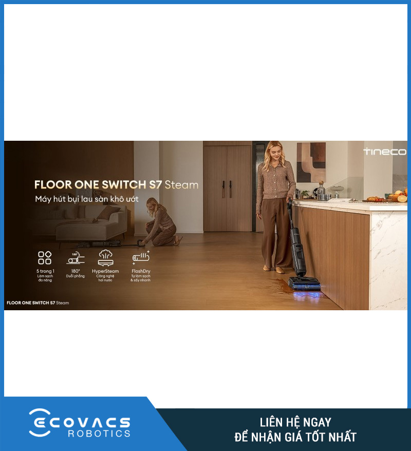 Tineco Floor One Switch S7 Steam - Máy hút bụi lau sàn khô ướt