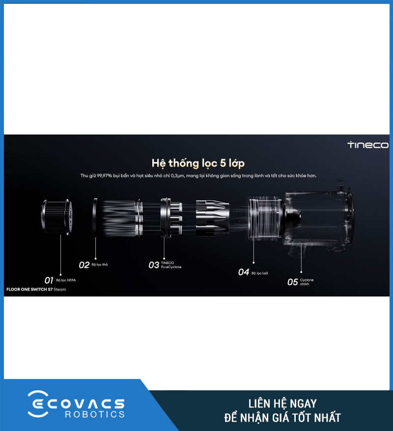 Tineco Floor One Switch S7 Steam - Máy hút bụi lau sàn khô ướt